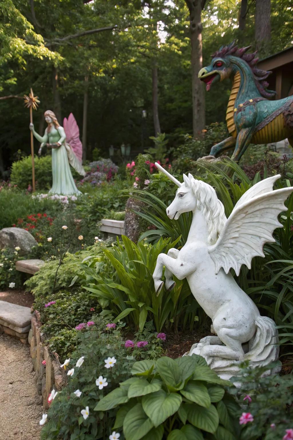 Mythical statues bring enchantment and guardianship to your garden.