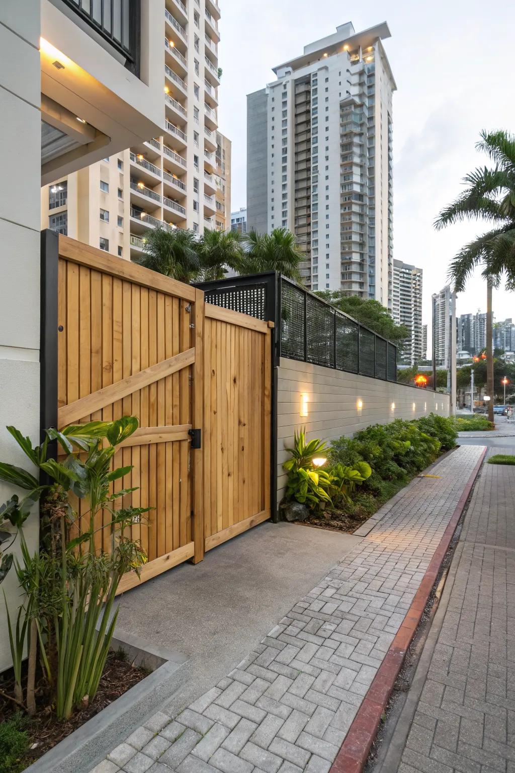 A smart sliding gate perfect for compact outdoor areas.