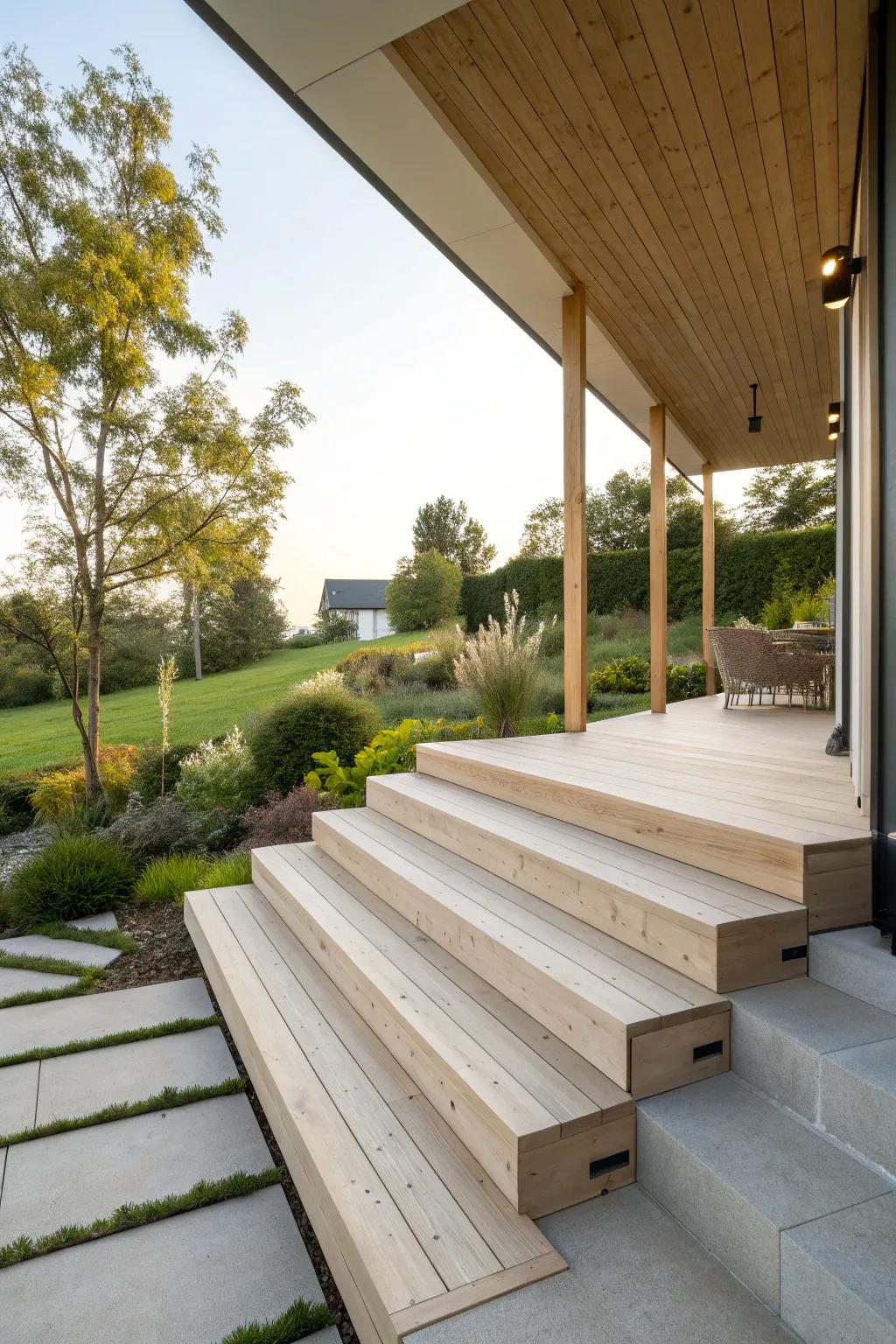 Floating steps bring a modern edge to your porch.
