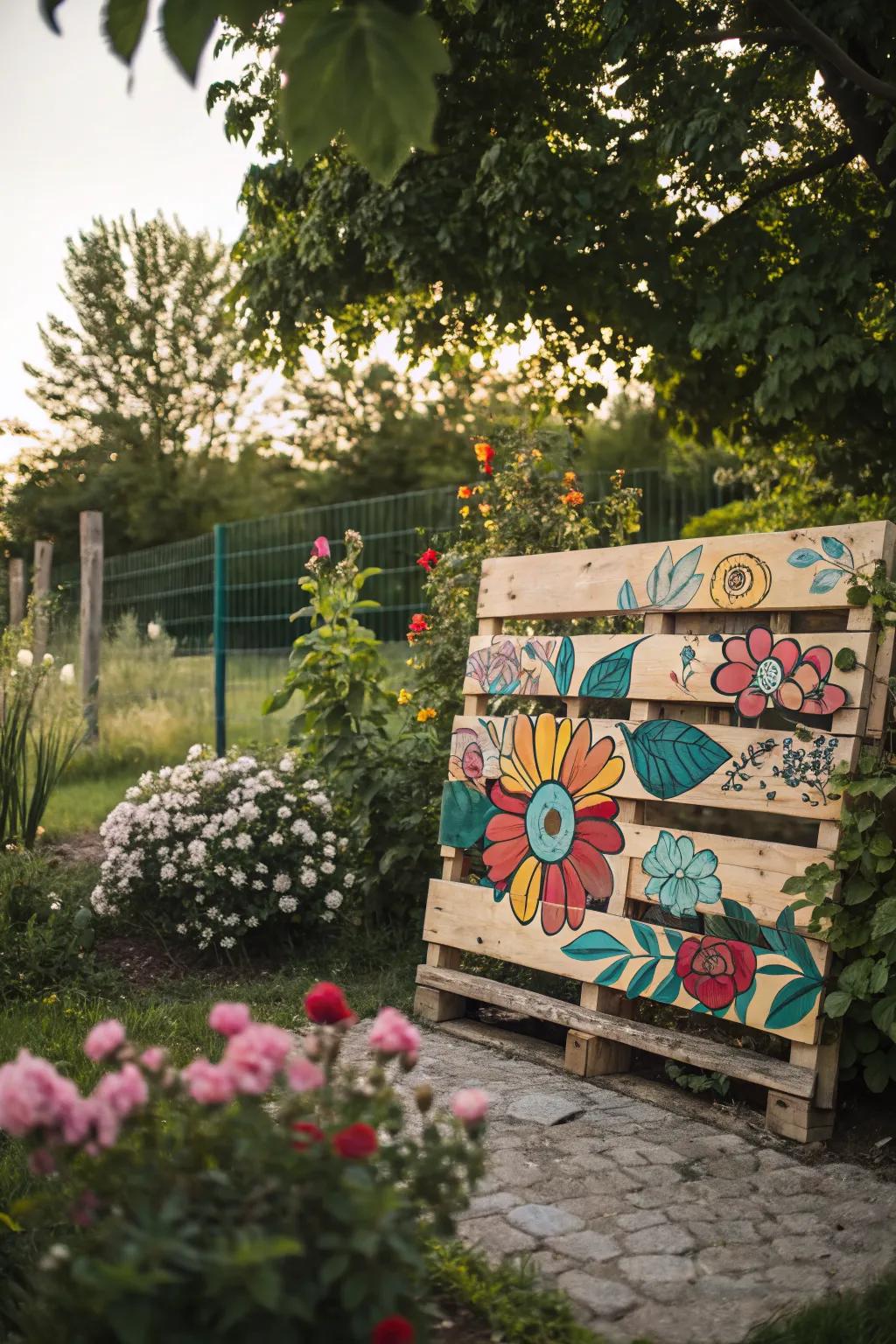 Express your creativity with pallet garden art.