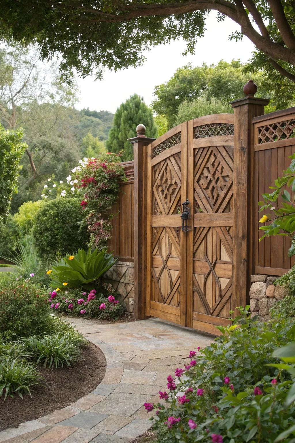 An intricately patterned gate that's a work of art.