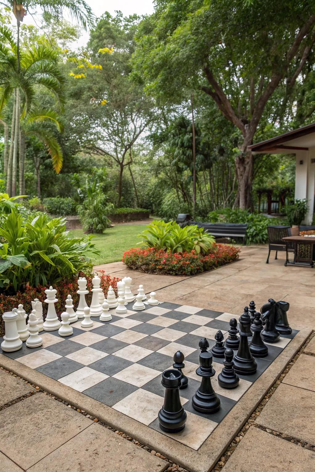 Giant Chess: A classic game, super-sized for outdoor fun.