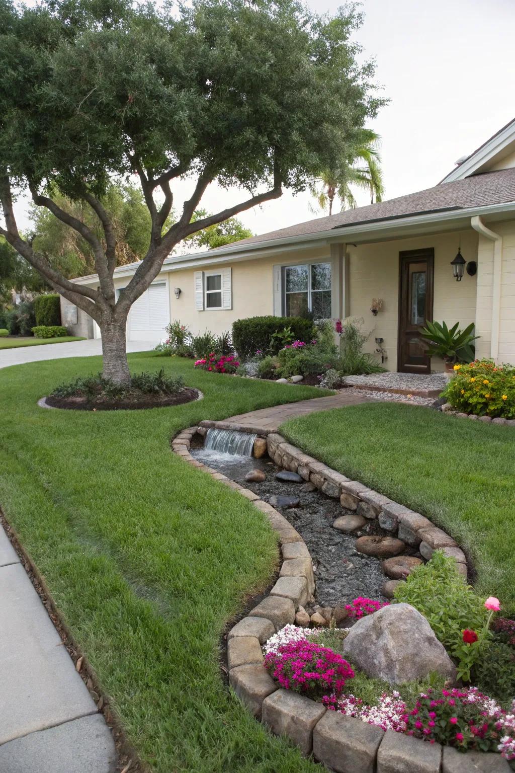 A water feature or unique tree can transform your front yard's look.