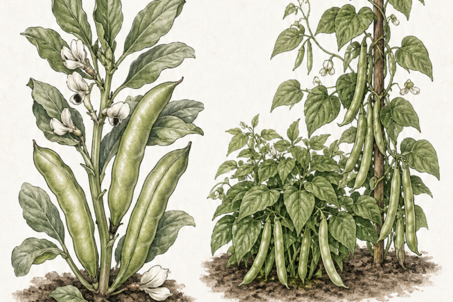 Timeline showing when to plant different types of beans from early spring through fall