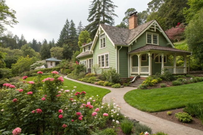18+ Charming Sage Green House with Cream Trim Ideas