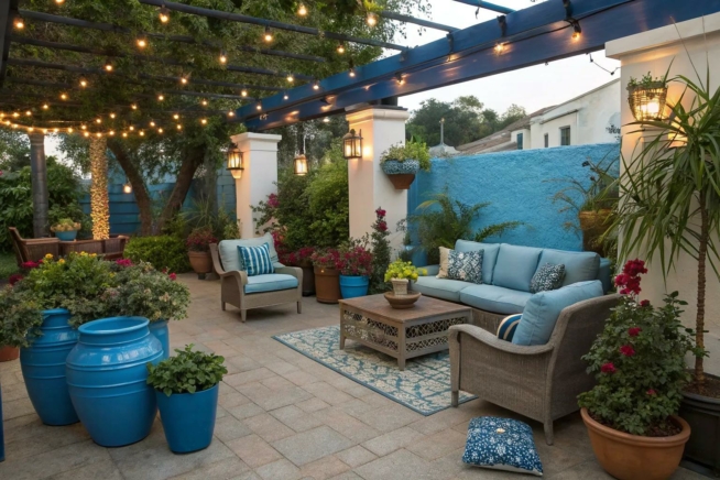 16+ Stylish Blue Patio Decor Ideas
