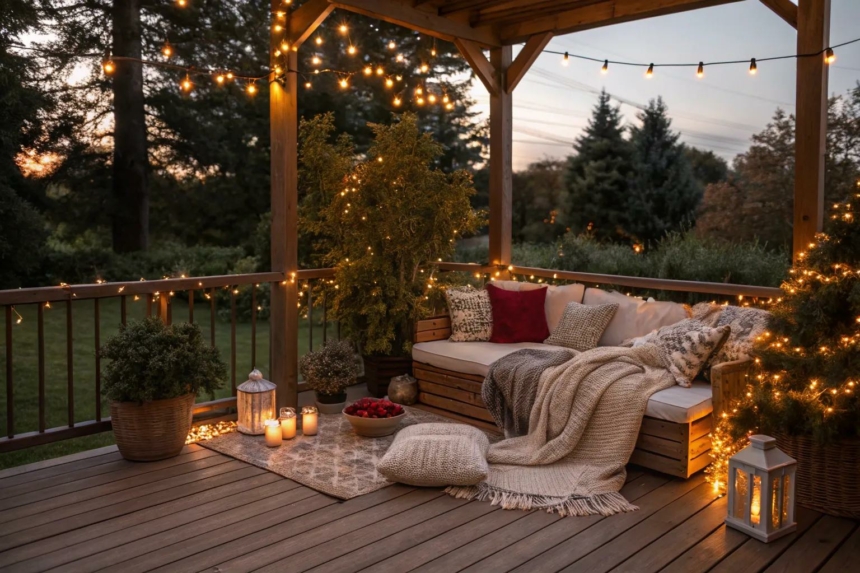 18+ Festive Deck Christmas Lights Ideas