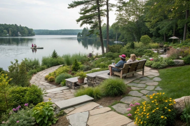 19+ Inspiring Lake Shoreline Landscaping Ideas