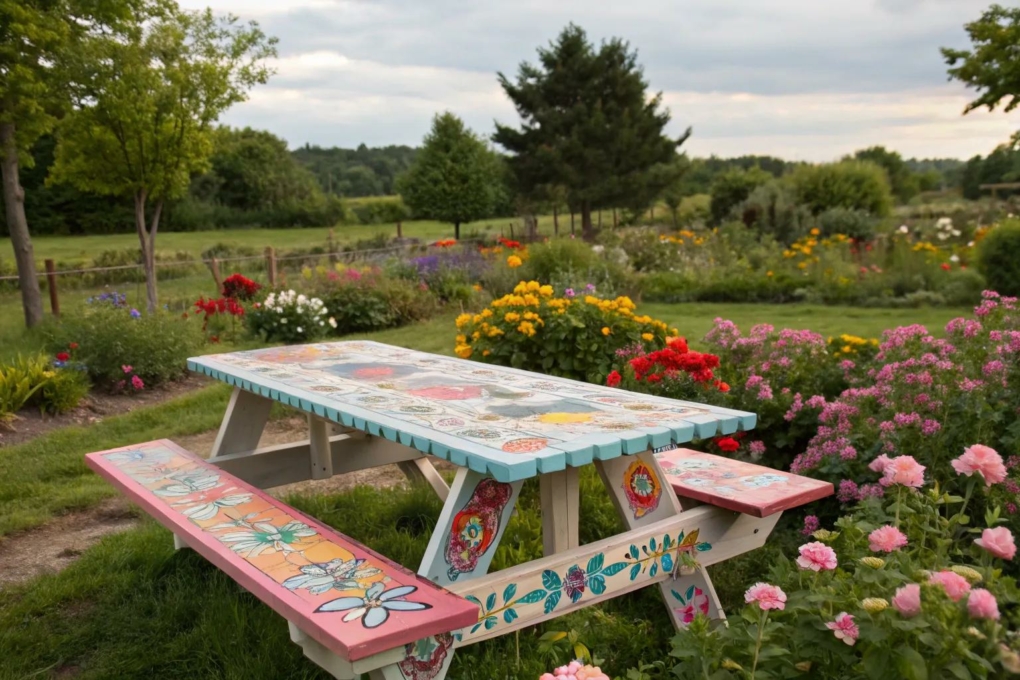 20 Creative Picnic Table Paint Ideas 20-creative-picnic-table-paint-ideas