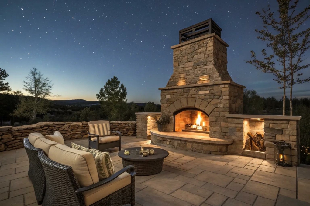 20+ Stylish Outdoor Fireplace & Pizza Oven Plans