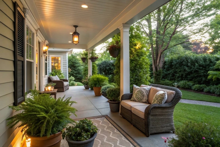 17+ Stylish Wood Front Porch Railing Ideas