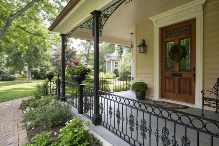 18+ Stylish Front Door Railing Ideas