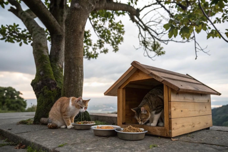 Image showcasing 15+ Creative Outdoor Cat Feeding Station Ideas