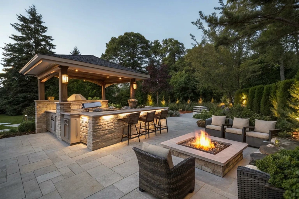16+ Inspiring Pavilion with Outdoor Kitchen Ideas