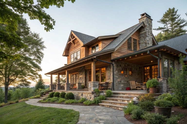 19+ Inspiring Wood & Stone House Exterior Ideas