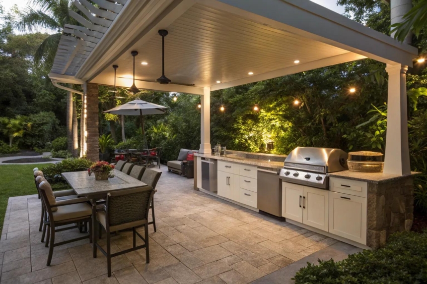 14+ Inspiring Outdoor BBQ Kitchen Ideas