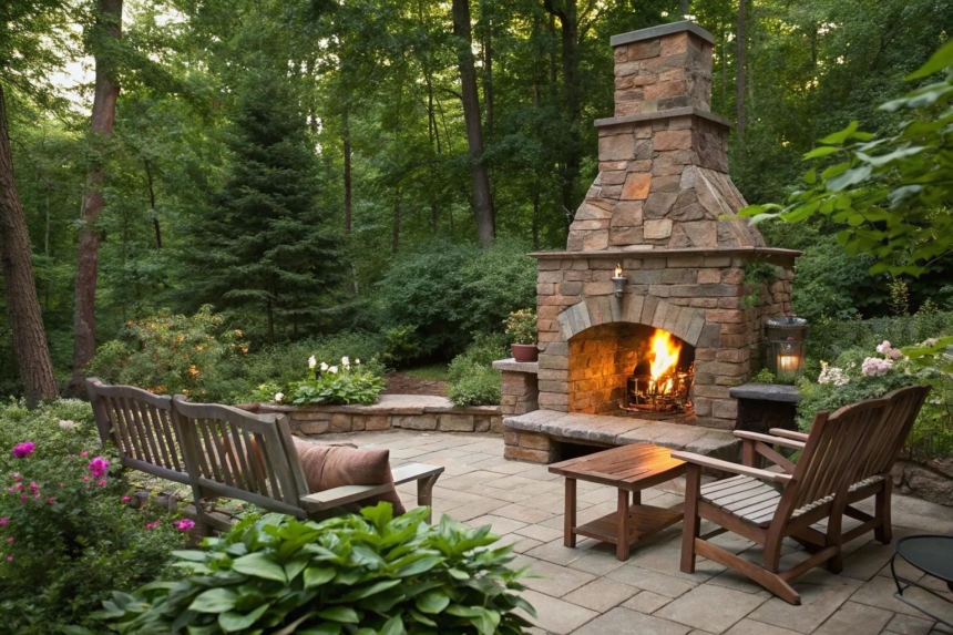 17+ Creative Small Outdoor Fireplace Ideas