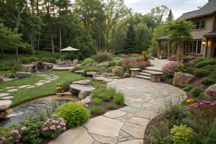 View of 18+ Creative Flat Rock Landscaping Ideas for Your Yard