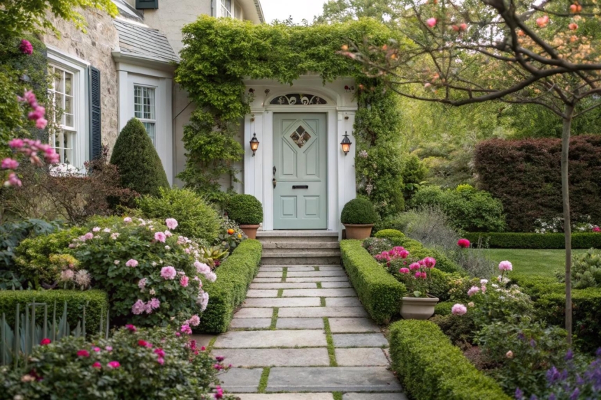 17+ Inspiring Front Door Pathway Ideas