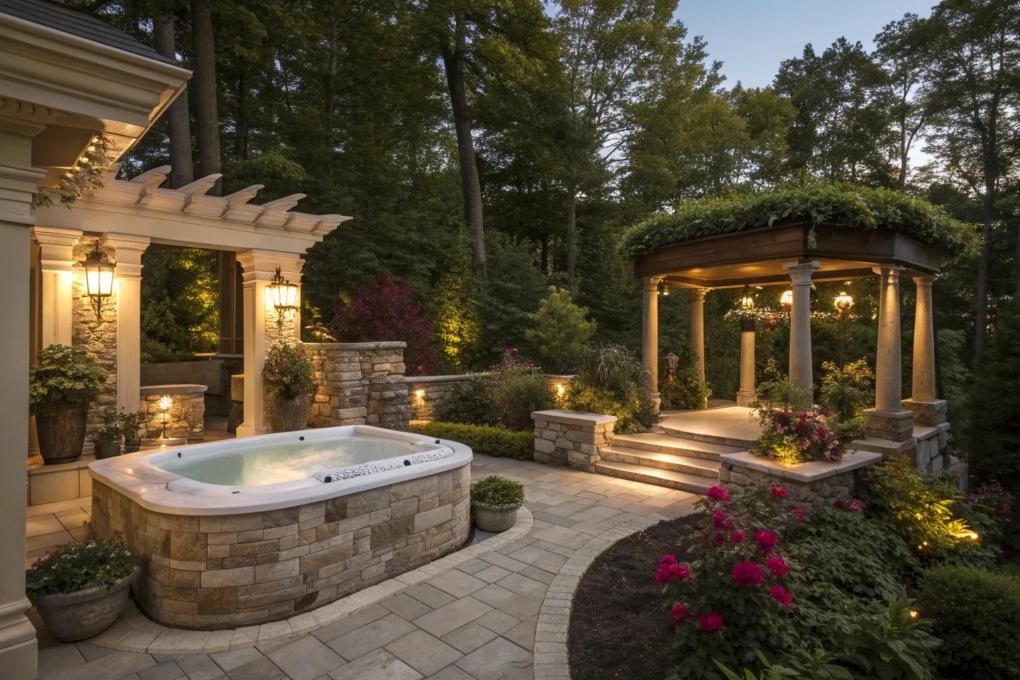 17+ Stylish Patio with Hot Tub Ideas