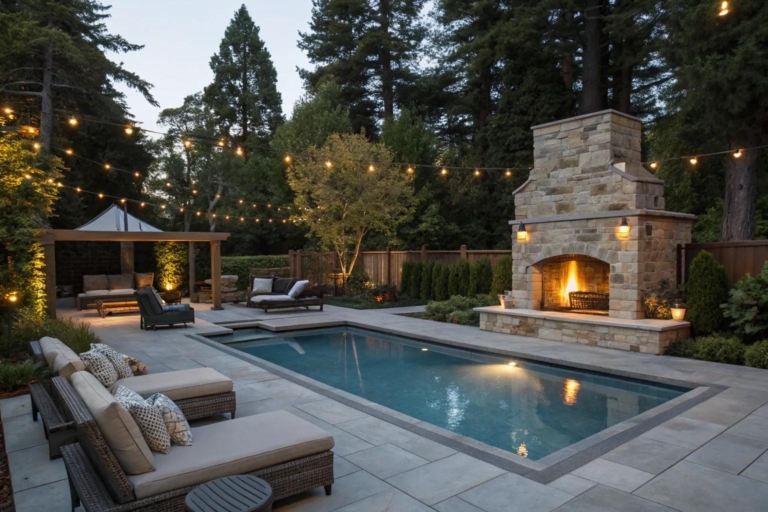 13+ Inspiring Pool Fireplace Ideas