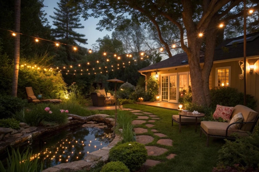15+ Enchanting Backyard Lights Ideas