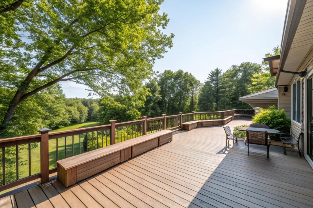 20+ Chic Gray Deck with White Railing Ideas