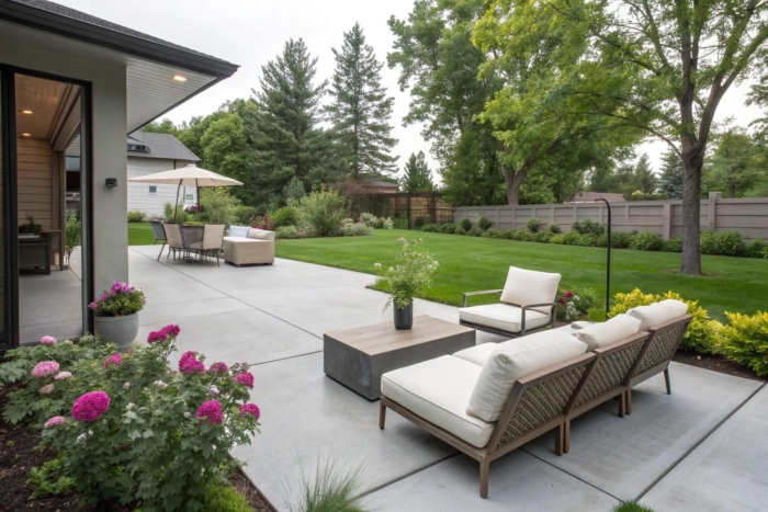 20+ Chic Concrete Modern Backyard Ideas No Grass