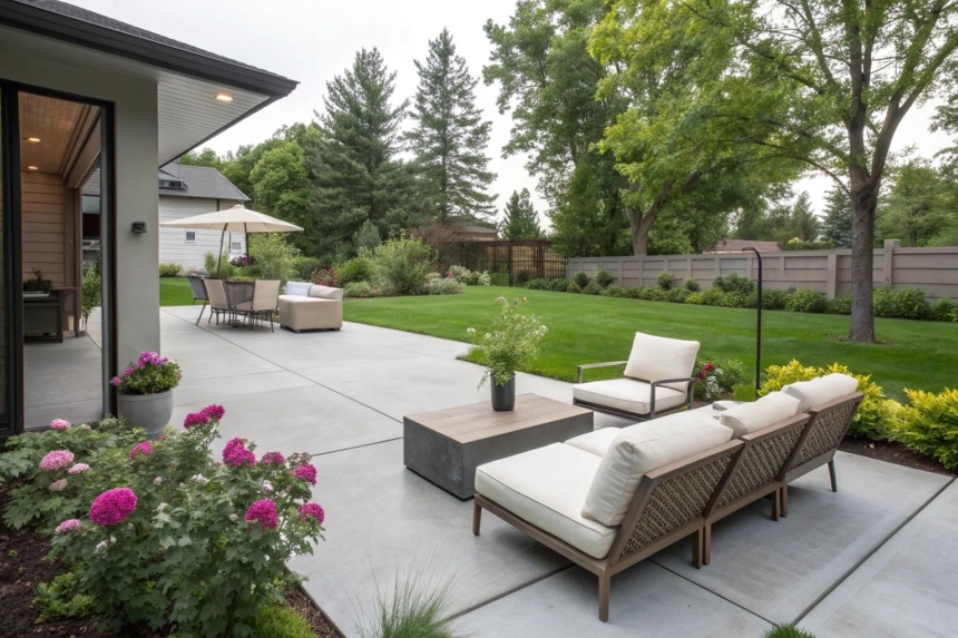 20+ Chic Concrete Modern Backyard Ideas No Grass