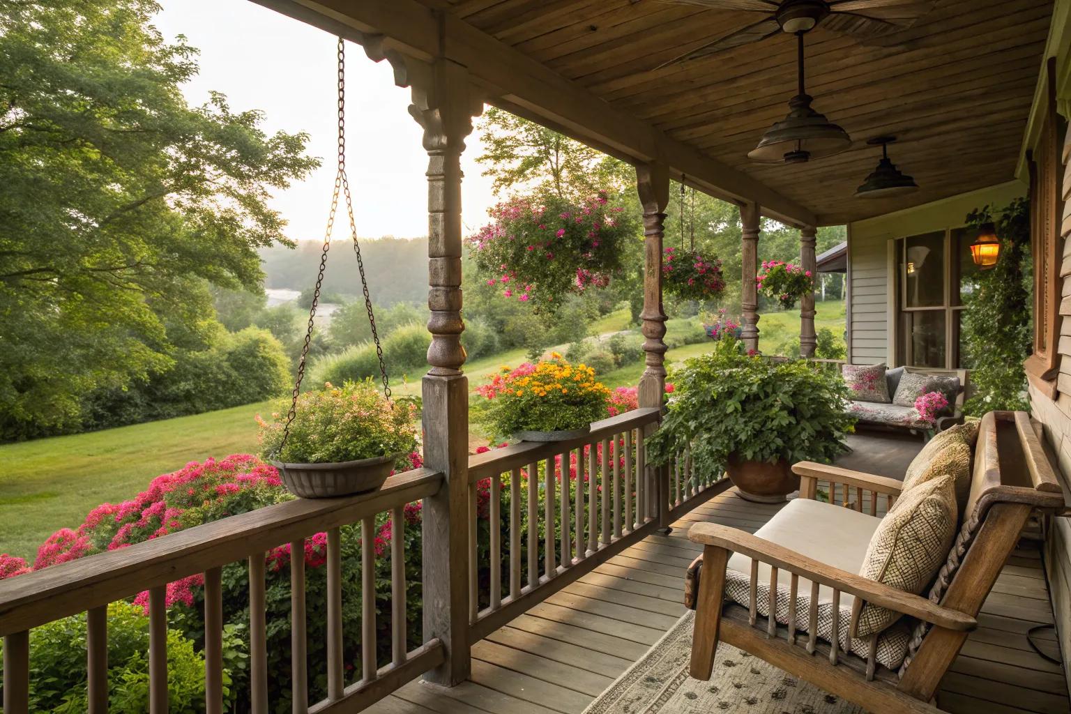 16+ Charming Cottage Porch Railing Ideas