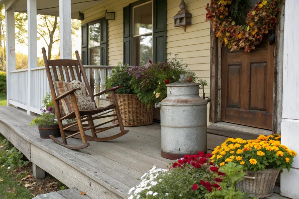 16+ Charming Old Milk Can Porch Decorating Ideas