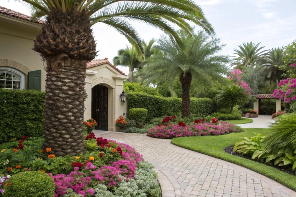 Front Yard Pygmy Date Palm Landscape Ideas