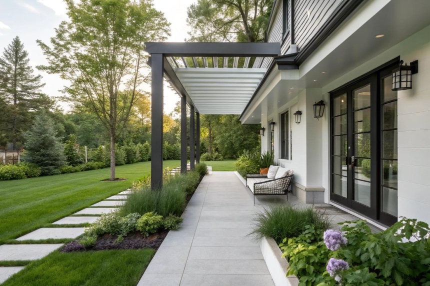 16+ Stylish Modern Front Porch Pergola Ideas