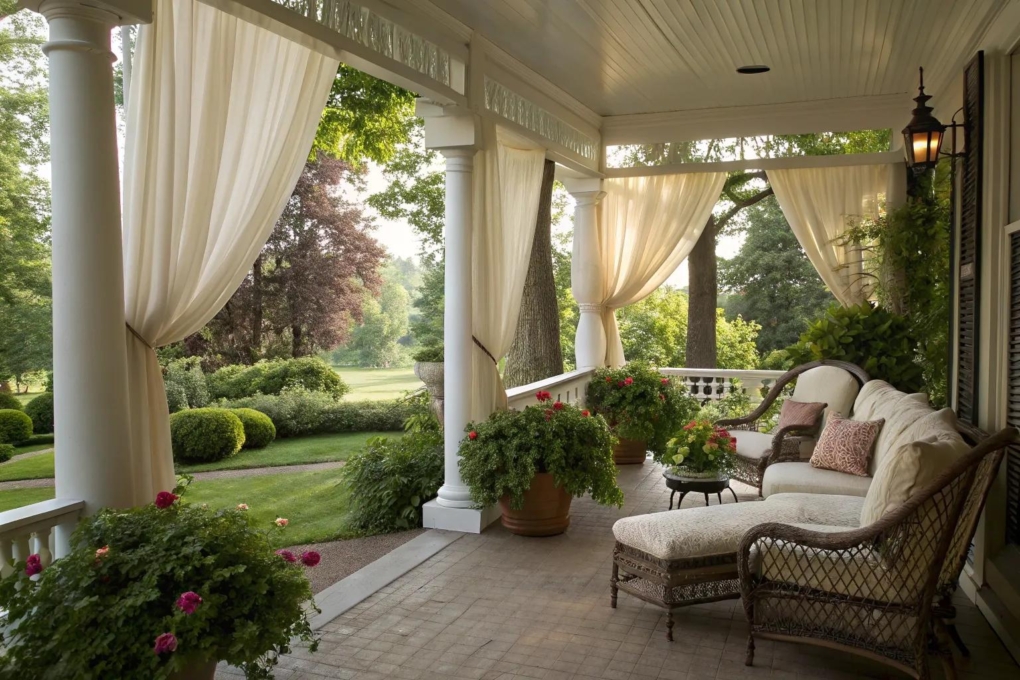 13+ Inspiring Porch with Curtains Ideas