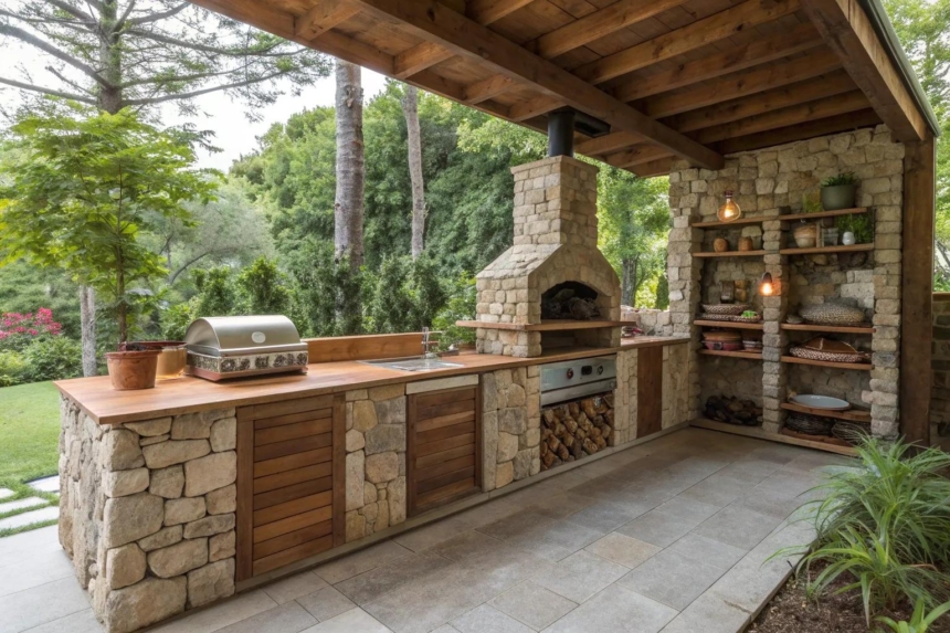 19+ Inspiring Rustic Outdoor Kitchen Ideas