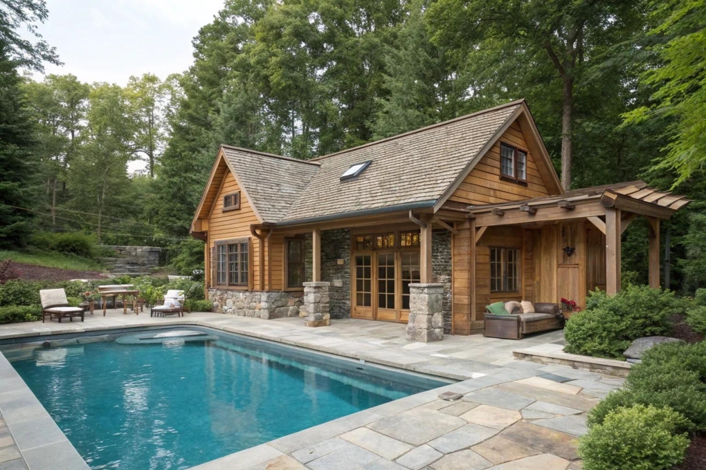 16+ Charming Rustic Pool House Ideas