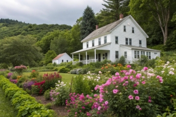 12+ Stunning White Farmhouse Landscaping Ideas