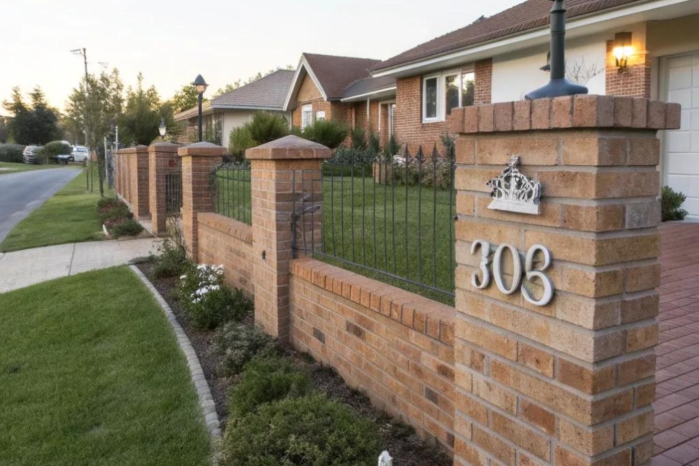 21+ Charming Front Yard Brick Fence Ideas