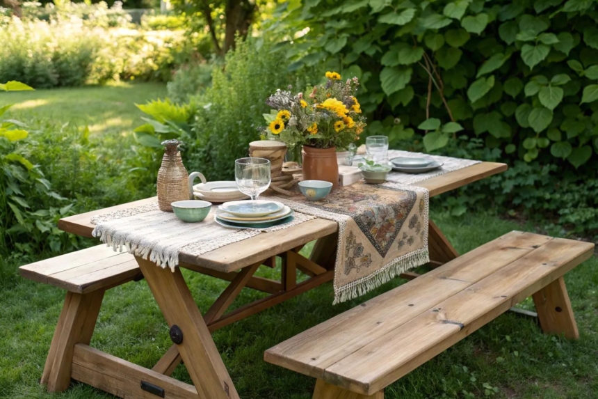19+ Inspiring Backyard Picnic Table Ideas