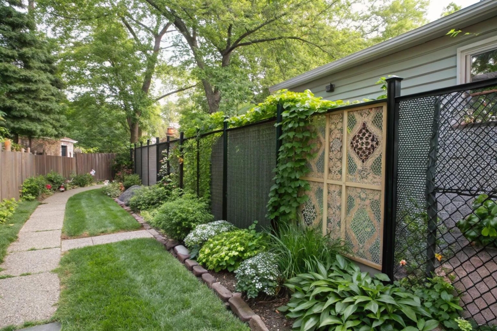 20+ Creative Chain Link Fence Privacy Ideas