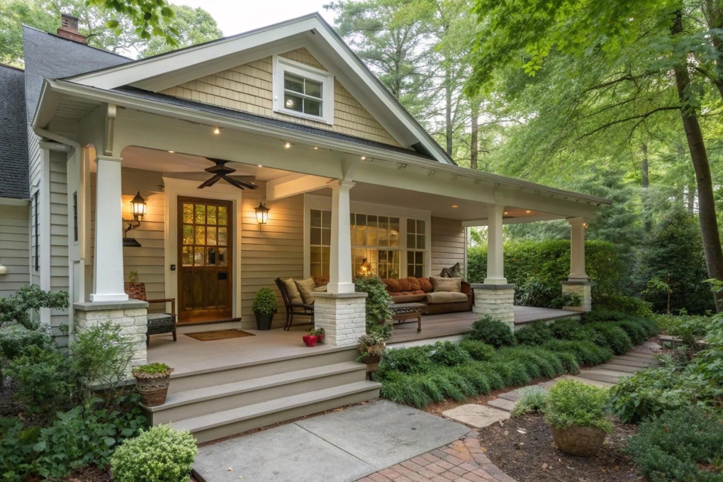 14+ Charming Rambler Front Porch Ideas