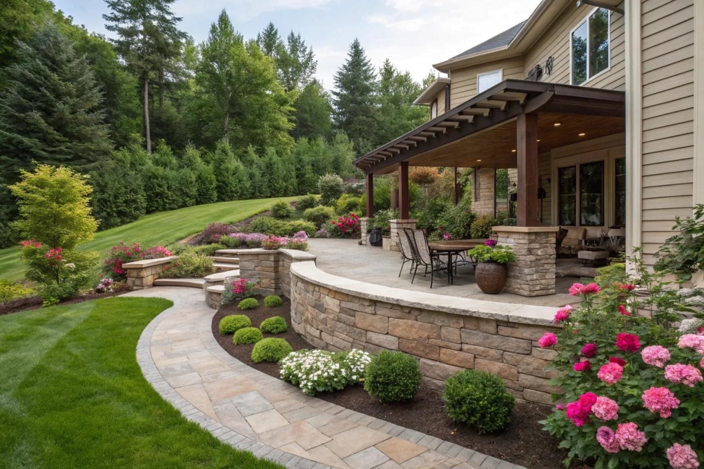 16+ Stylish Retaining Wall Patio Ideas