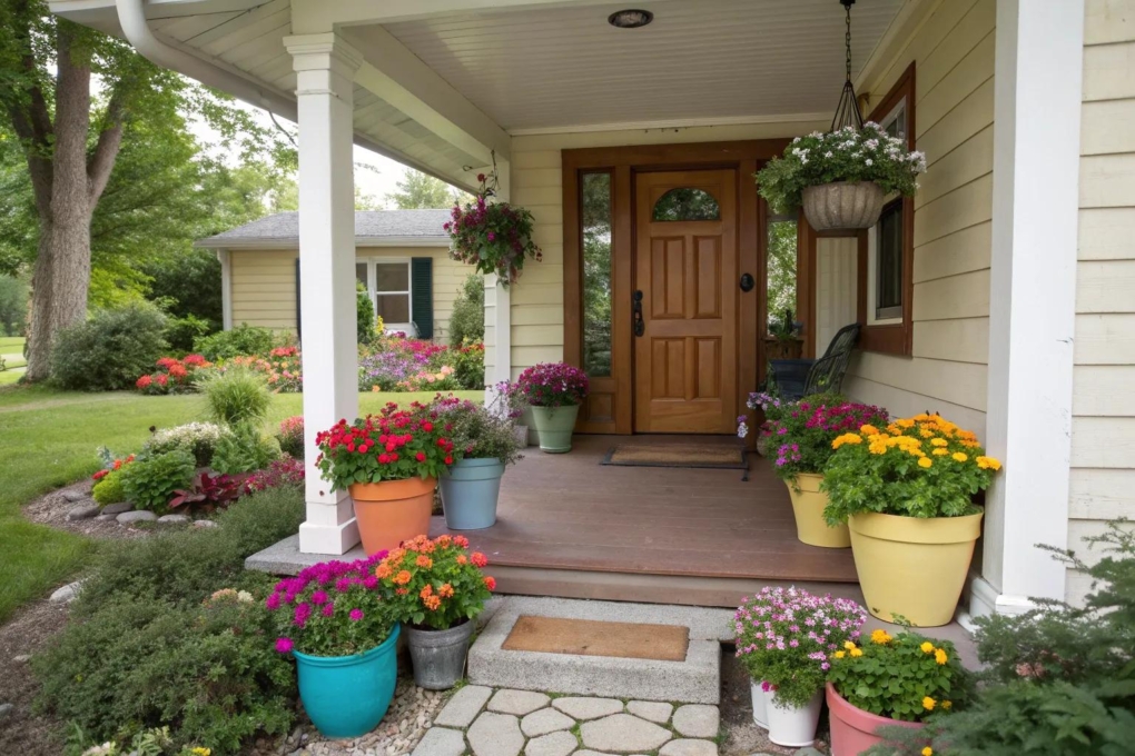 10+ Charming Front Porch Flower Pots Ideas