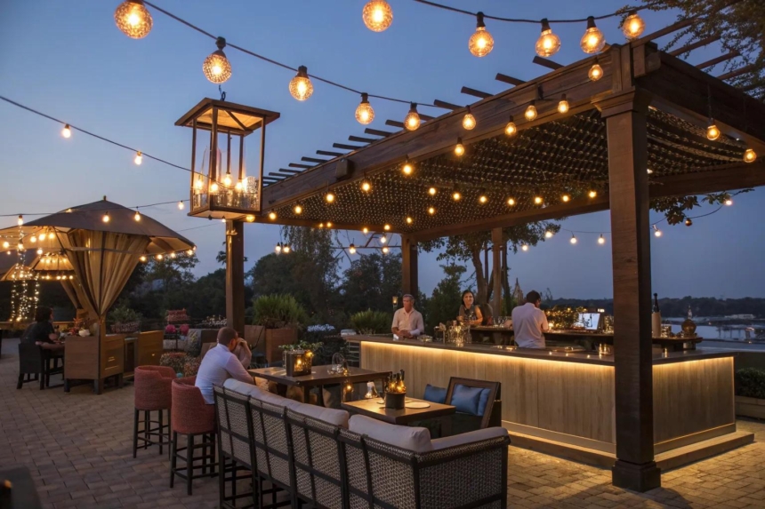 15+ Stylish Outdoor Bar Lighting Ideas