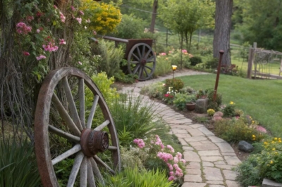 image17_rustic-country-garden-ideas_decorate-with-wagon-wheels